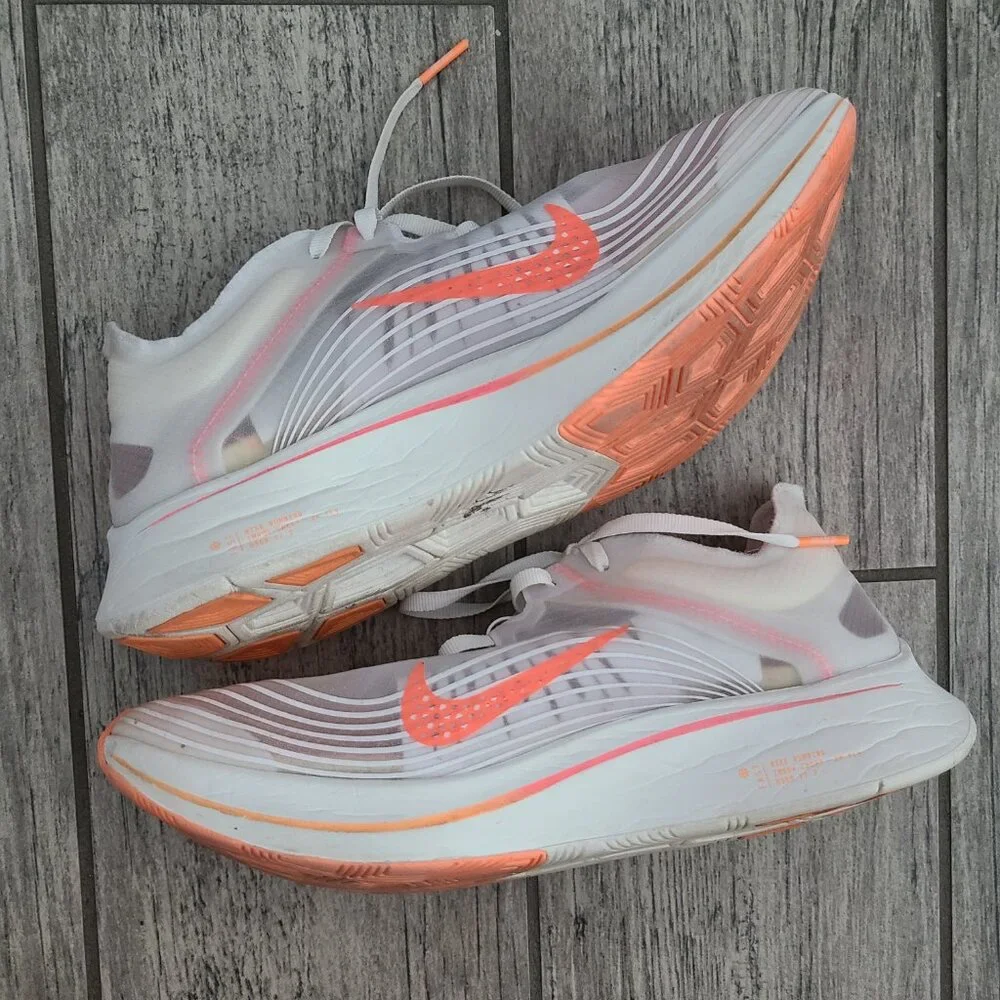 Nike React Element Women's Translucent Orange White Running Sneakers Size 8